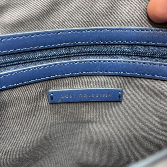 Lori Goldstein Leather Large Envelope Navy Snake Print Pouch Womens NWOT - Picture 8 of 10